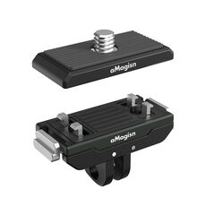 AMagisn Sgancio rapido magnetico in metallo + copertura superiore, per Insta360 Ace / Ace Pro / X3 / X2 / GoPro HERO12 Nero