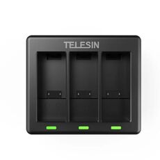 TELESIN GP-BCG-902 Caricabatteria a 3 slot per GoPro HERO12 Black / HERO11 Black / HERO10 Black / HERO9 Black