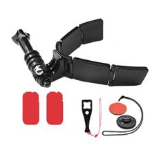 Staffa di montaggio per telecamera sportiva con mentoniera integrata per casco da moto TUYU, stile: con 2 adesivi