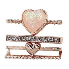 4 pezzi / set Smart Watch Universale Cinturino in silicone Cuore Anello decorativo Accessori in metallo (oro rosa)