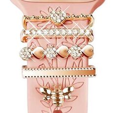 5 pezzi / set Smart Watch Universale Silicone Band Anello decorativo Accessori in metallo, Stile: Oro 1