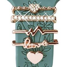 5 pezzi / set Smart Watch Universale Silicone Band Anello decorativo Accessori in metallo, Stile: Oro 7