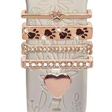5 pezzi / set Smart Watch Universale Silicone Band Anello decorativo Accessori in metallo, Stile: Oro 9