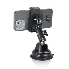 Supporto a ventosa STARTRC con morsetto per telefono (nero)