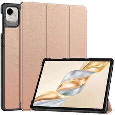 Per Honor Pad X9 Pro Custer Pure Color 3-Fold Holder Custodia in pelle per tablet (oro rosa)