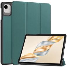 Per Honor Pad X9 Pro Custer Pure Color Custodia per tablet in pelle con supporto a 3 pieghe (verde scuro)