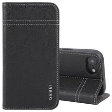 Per iPhone 16e Custodia per telefono in pelle pieno fiore orizzontale GEBEI (nero)