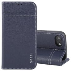 Per iPhone 16e Custodia per telefono in pelle pieno fiore orizzontale GEBEI (blu)