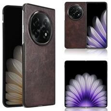 Per OPPO Find N5 Custodia per telefono con retro in tessuto Litchi (marrone)