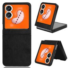Per Tecno Phantom V Flip2 Custodia per telefono con texture Litchi Back Cover (Nero)