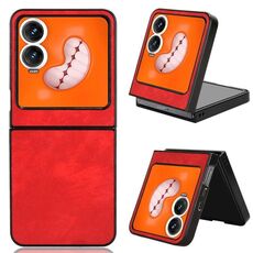 Per Tecno Phantom V Flip2 Custodia per telefono con texture Litchi (rossa)