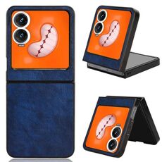 Per Tecno Phantom V Flip2 Custodia per telefono con texture Litchi (blu)