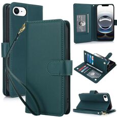 Per iPhone 16e Portafoglio multi-carta RFID Custodia in pelle per telefono (verde)