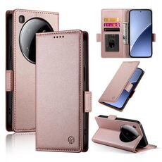 Per Xiaomi 15 Ultra Custodia per telefono in pelle smerigliata magnetica con fibbia laterale (oro rosa)
