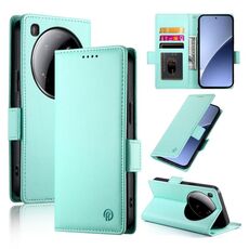 Per Xiaomi 15 Ultra Custodia per telefono in pelle smerigliata magnetica con fibbia laterale (verde menta)