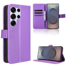 Per Samsung Galaxy S25 Ultra 5G Custodia in pelle con texture a diamante (viola)