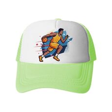Cappello con visiera in spugna con stampa a forma di giocatore di basket, stampa su richiesta (verde menta)