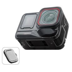 Custodia protettiva in TPU morbido per Insta360 Ace / Ace Pro / Pro 2 con copriobiettivo (grigio inchiostro)