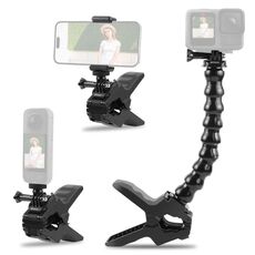 PULUZ Action Sports Cameras Jaws Flex Clamp Mount con morsetto per telefono (nero)