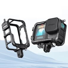 aMagisn Essential Ver Gabbia per conigli in metallo per GoPro HERO13 Black / HERO12 Black / HERO11 Black / HERO10 Black / HERO9 Black (Nero)