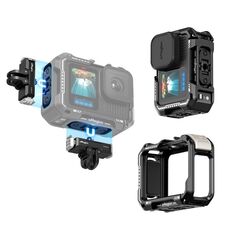 AMagisn Upgrade Ver Gabbia per conigli in metallo per GoPro HERO13 Black / HERO12 Black / HERO11 Black / HERO10 Black / HERO9 Black (nero)