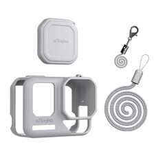 Per Insta360 Ace Pro 2 aMagisn Body + Lens Cover in silicone con cordino (grigio chiaro)