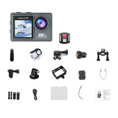 M40TRW con touch screen + telecomando + microfono, videocamera d'azione 5K anti-vibrazione, registrazione HD per riprese in bicicletta, videocamera subacquea