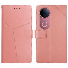 Per vivo V50 5G Global HT01 Custodia per telefono in pelle con motivo a Y (rosa)