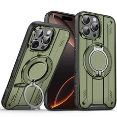 Per iPhone 16 Pro Max Supporto ad anello rotante Custodia magnetica MagSafe per telefono (verde)
