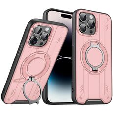 Per iPhone 14 Pro Supporto ad anello rotante Custodia magnetica MagSafe per telefono (rosa)