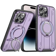 Per iPhone 14 Pro Supporto ad anello rotante Custodia magnetica MagSafe per telefono (viola)