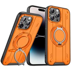 Per iPhone 14 Pro Supporto ad anello rotante Custodia magnetica MagSafe per telefono (arancione)