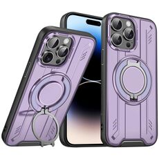 Per iPhone 14 Pro Max Supporto ad anello rotante Custodia magnetica MagSafe per telefono (viola)