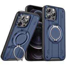 Per iPhone 12 Pro Supporto ad anello rotante Custodia magnetica MagSafe per telefono (blu)