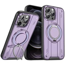 Per iPhone 12 Pro Supporto ad anello rotante Custodia magnetica MagSafe per telefono (viola)
