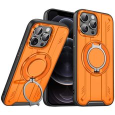 Per iPhone 12 Pro Supporto ad anello rotante Custodia magnetica MagSafe per telefono (arancione)