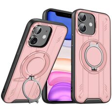 Per iPhone 11 Supporto ad anello rotante Custodia magnetica MagSafe per telefono (rosa)