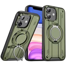 Per iPhone 11 Supporto ad anello rotante Custodia magnetica MagSafe per telefono (verde)