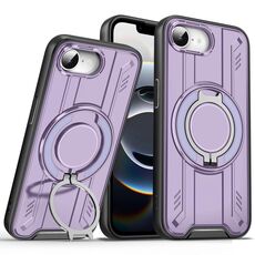 Per iPhone 16e Supporto ad anello rotante Custodia magnetica MagSafe per telefono (viola)