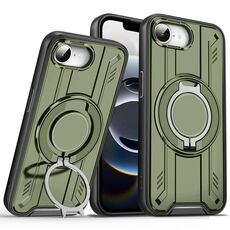 Per iPhone 16e Supporto ad anello rotante Custodia magnetica MagSafe per telefono (verde)