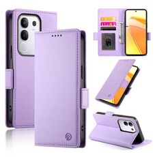 Per vivo Y29s 5G / Y04 4G Custodia per telefono in pelle smerigliata magnetica con fibbia laterale (viola)