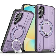 Per Samsung Galaxy S24 FE 5G Supporto ad anello rotante Custodia magnetica per telefono MagSafe (viola)