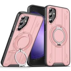 Per Samsung Galaxy S23 FE 5G Supporto ad anello rotante Custodia magnetica MagSafe per telefono (rosa)
