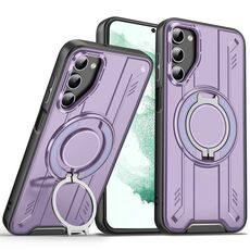 Per Samsung Galaxy S22+ 5G Supporto ad anello rotante Custodia magnetica per telefono MagSafe (viola)