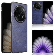 Per OPPO Find N5 Custodia per telefono con cover posteriore in pelle di coccodrillo (blu)