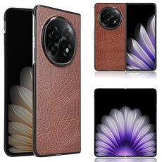 Per OPPO Find N5 Custodia per telefono con cover posteriore effetto coccodrillo (marrone)