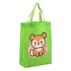 Borsa in tessuto non tessuto stampato con scoiattolo, stampa su richiesta, dimensioni: 35x25x10 cm (verde frutta)
