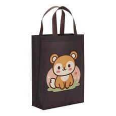 Borsa in tessuto non tessuto stampato con scoiattolo, stampa su richiesta, dimensioni: 35x25x10 cm (caffè)
