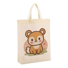 Borsa in tessuto non tessuto stampato con scoiattolo, stampa su richiesta, dimensioni: 35x25x10 cm (beige)