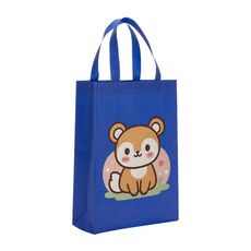 Borsa in tessuto non tessuto stampato con scoiattolo, stampa su richiesta, dimensioni: 38x30x10 cm (blu reale)